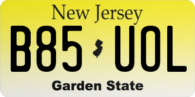NJ license plate B85UOL