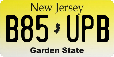 NJ license plate B85UPB