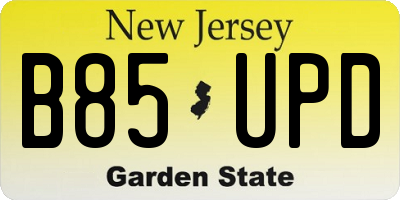 NJ license plate B85UPD