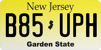 NJ license plate B85UPH