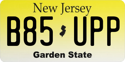 NJ license plate B85UPP