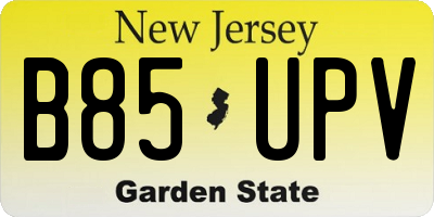 NJ license plate B85UPV