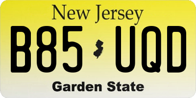 NJ license plate B85UQD
