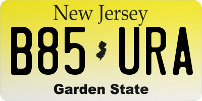 NJ license plate B85URA