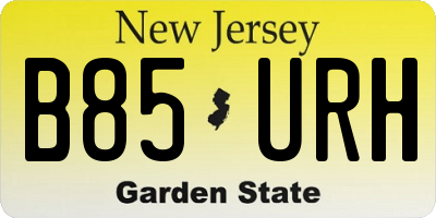 NJ license plate B85URH