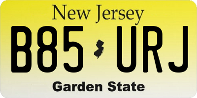 NJ license plate B85URJ