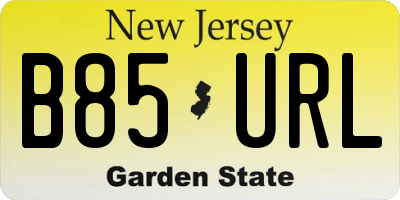 NJ license plate B85URL