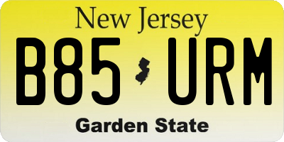 NJ license plate B85URM