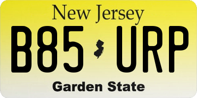 NJ license plate B85URP