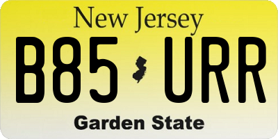 NJ license plate B85URR