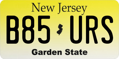 NJ license plate B85URS