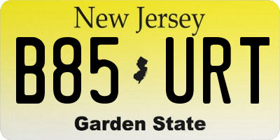 NJ license plate B85URT