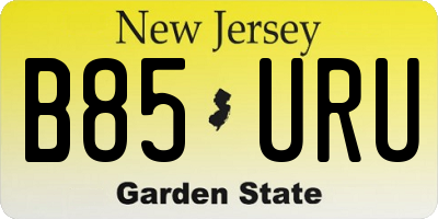 NJ license plate B85URU