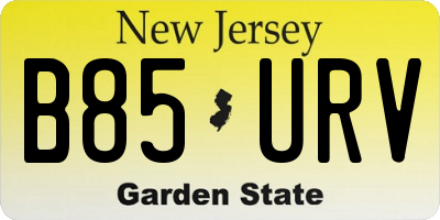 NJ license plate B85URV