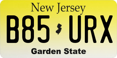 NJ license plate B85URX