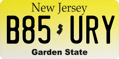 NJ license plate B85URY