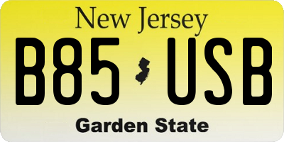 NJ license plate B85USB