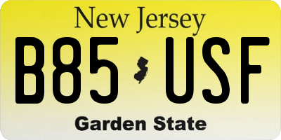NJ license plate B85USF