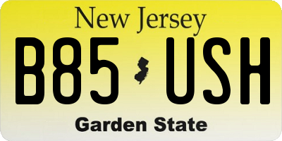 NJ license plate B85USH