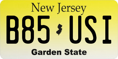 NJ license plate B85USI