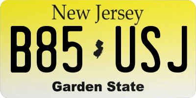 NJ license plate B85USJ