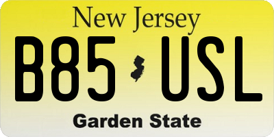 NJ license plate B85USL