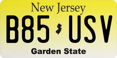 NJ license plate B85USV
