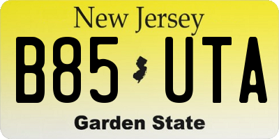 NJ license plate B85UTA