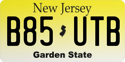 NJ license plate B85UTB