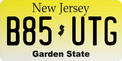 NJ license plate B85UTG