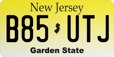 NJ license plate B85UTJ