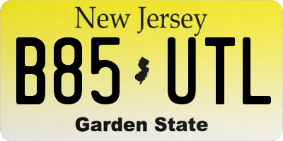 NJ license plate B85UTL