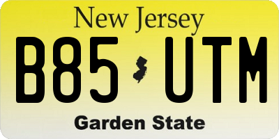NJ license plate B85UTM