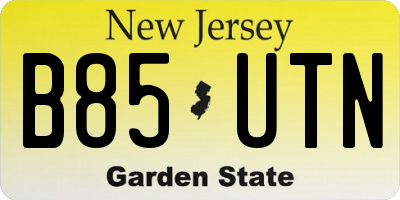 NJ license plate B85UTN