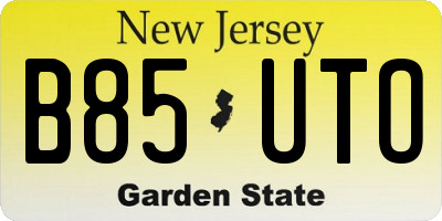 NJ license plate B85UTO