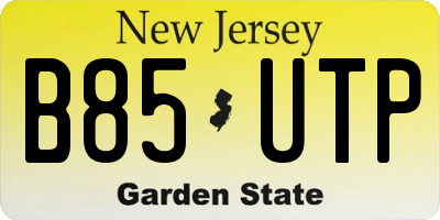 NJ license plate B85UTP
