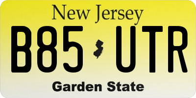 NJ license plate B85UTR