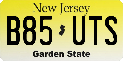 NJ license plate B85UTS