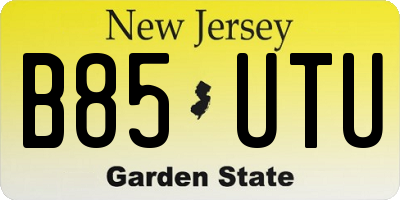 NJ license plate B85UTU