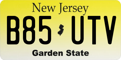 NJ license plate B85UTV