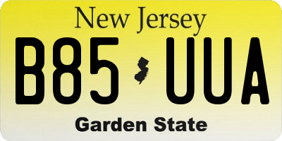 NJ license plate B85UUA