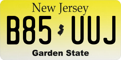 NJ license plate B85UUJ