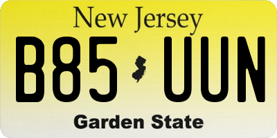 NJ license plate B85UUN