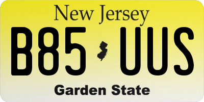 NJ license plate B85UUS