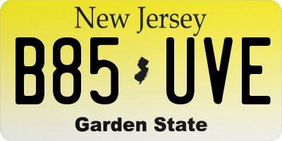 NJ license plate B85UVE