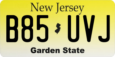 NJ license plate B85UVJ