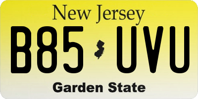 NJ license plate B85UVU