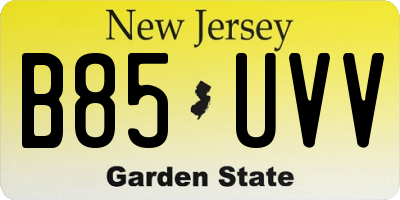 NJ license plate B85UVV
