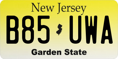 NJ license plate B85UWA
