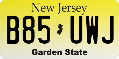 NJ license plate B85UWJ